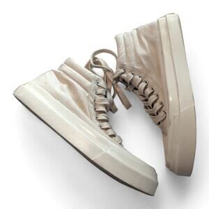 SWC Stepney Workers Club Varden Canvas Ecru High Top Sneaker Size 38 US 7.5